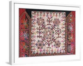 Traditional Rabari Tribal Embroidered Fabrics, Kutch, Gujarat State, India-John Henry Claude Wilson-Framed Photographic Print