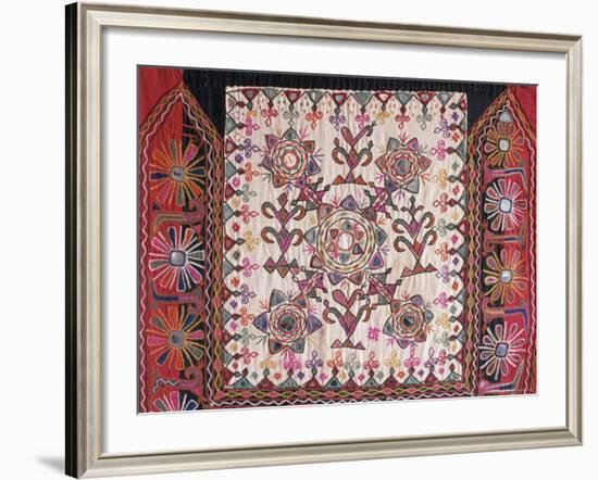 Traditional Rabari Tribal Embroidered Fabrics, Kutch, Gujarat State, India-John Henry Claude Wilson-Framed Photographic Print