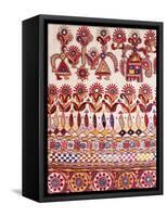 Traditional Rabari Tribal Embroidered Fabrics, Kutch, Gujarat State, India-John Henry Claude Wilson-Framed Stretched Canvas