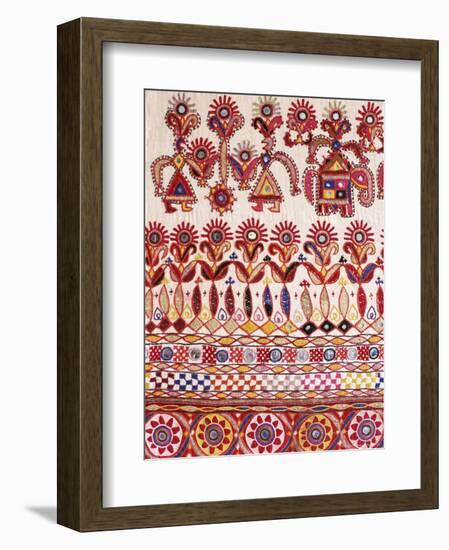 Traditional Rabari Tribal Embroidered Fabrics, Kutch, Gujarat State, India-John Henry Claude Wilson-Framed Photographic Print