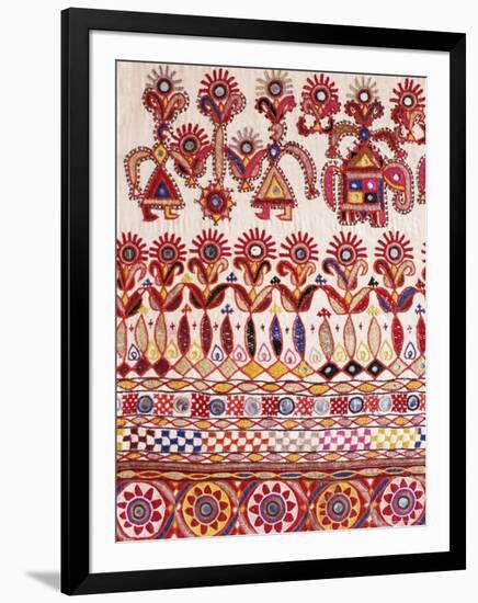 Traditional Rabari Tribal Embroidered Fabrics, Kutch, Gujarat State, India-John Henry Claude Wilson-Framed Photographic Print