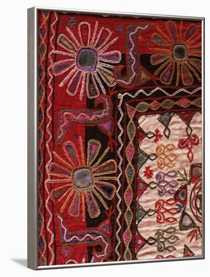 Traditional Rabari Tribal Embroidered Fabrics, Kutch, Gujarat State, India-John Henry Claude Wilson-Framed Photographic Print