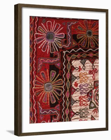 Traditional Rabari Tribal Embroidered Fabrics, Kutch, Gujarat State, India-John Henry Claude Wilson-Framed Photographic Print