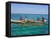 Traditional Rowing Boat in the Turquoise Water of the Indian Ocean, Madagascar, Africa-null-Framed Stretched Canvas