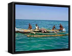 Traditional Rowing Boat in the Turquoise Water of the Indian Ocean, Madagascar, Africa-null-Framed Stretched Canvas