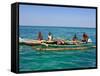 Traditional Rowing Boat in the Turquoise Water of the Indian Ocean, Madagascar, Africa-null-Framed Stretched Canvas