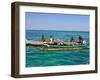 Traditional Rowing Boat in the Turquoise Water of the Indian Ocean, Madagascar, Africa-null-Framed Photographic Print