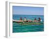 Traditional Rowing Boat in the Turquoise Water of the Indian Ocean, Madagascar, Africa-null-Framed Photographic Print