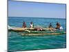 Traditional Rowing Boat in the Turquoise Water of the Indian Ocean, Madagascar, Africa-null-Mounted Photographic Print