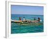 Traditional Rowing Boat in the Turquoise Water of the Indian Ocean, Madagascar, Africa-null-Framed Photographic Print