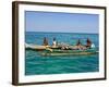 Traditional Rowing Boat in the Turquoise Water of the Indian Ocean, Madagascar, Africa-null-Framed Photographic Print