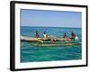 Traditional Rowing Boat in the Turquoise Water of the Indian Ocean, Madagascar, Africa-null-Framed Photographic Print