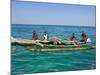 Traditional Rowing Boat in the Turquoise Water of the Indian Ocean, Madagascar, Africa-null-Mounted Photographic Print
