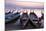 Traditional Rowing Boat Moored on the Edge of Flat Calm Taungthaman Lake at Dawn-Lee Frost-Mounted Photographic Print