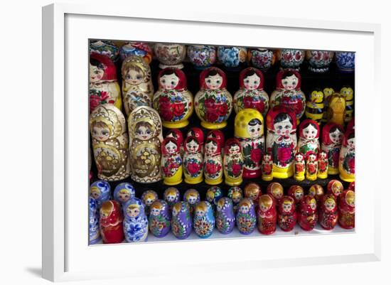 Traditional Russian Dolls on Sale, St. Petersburg, Russia, Europe-Peter Barritt-Framed Photographic Print