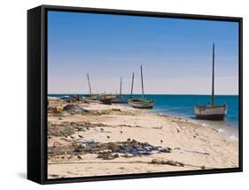 Traditional Sailing Boat in the Banc D'Arguin, UNESCO World Heritage Site, Mauritania, Africa-Michael Runkel-Framed Stretched Canvas