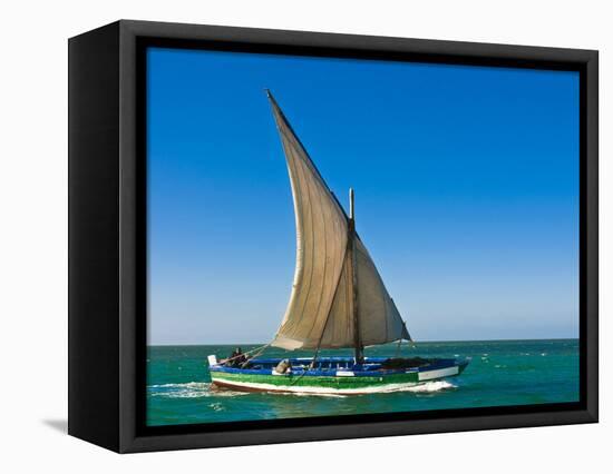 Traditional Sailing Boat in Waters of the Banc D'Arguin, Mauritania, Africa-Michael Runkel-Framed Stretched Canvas