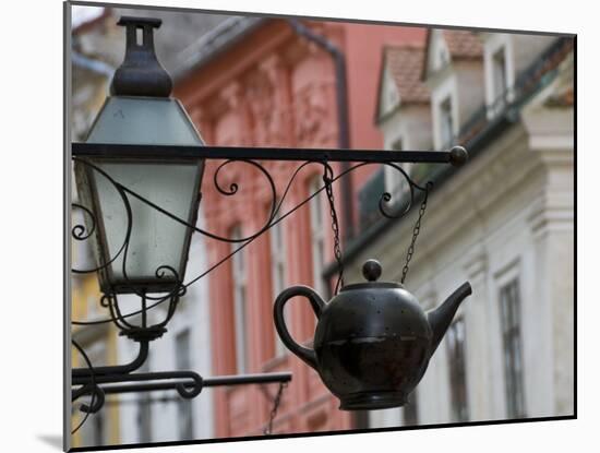 Traditional Sign Outside a Tea Shop in Ljubljana Old Town, Slovenia, Europe-John Woodworth-Mounted Photographic Print