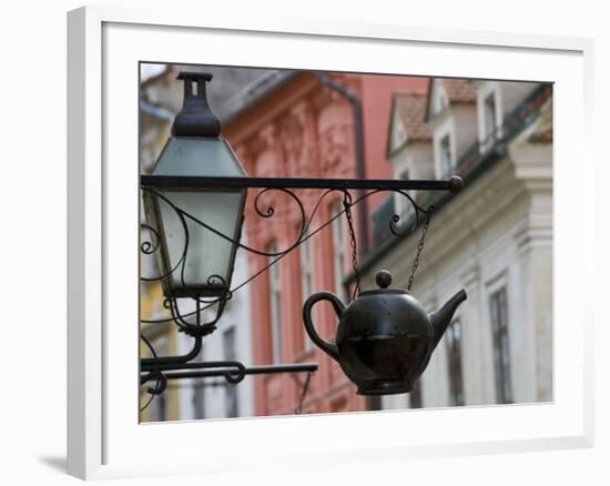 Traditional Sign Outside a Tea Shop in Ljubljana Old Town, Slovenia, Europe-John Woodworth-Framed Photographic Print