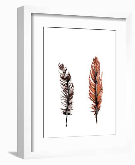 Traditional Sketched Feathers-OnRei-Framed Art Print