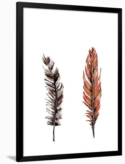 Traditional Sketched Feathers-OnRei-Framed Art Print