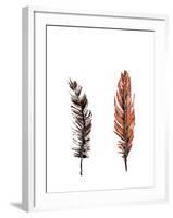 Traditional Sketched Feathers-OnRei-Framed Art Print