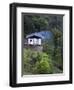 Traditional Small Bhutanese House with Smoke Coming from Roof from Open Fire Inside, Near Trongsa, -Lee Frost-Framed Photographic Print