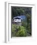 Traditional Small Bhutanese House with Smoke Coming from Roof from Open Fire Inside, Near Trongsa, -Lee Frost-Framed Photographic Print