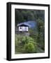 Traditional Small Bhutanese House with Smoke Coming from Roof from Open Fire Inside, Near Trongsa, -Lee Frost-Framed Photographic Print