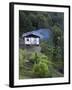 Traditional Small Bhutanese House with Smoke Coming from Roof from Open Fire Inside, Near Trongsa, -Lee Frost-Framed Photographic Print