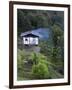 Traditional Small Bhutanese House with Smoke Coming from Roof from Open Fire Inside, Near Trongsa, -Lee Frost-Framed Photographic Print