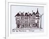 Traditional storefronts along Rue des Boucheries, Quimper, Brittany, France.-Richard Lawrence-Framed Photographic Print