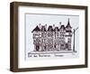 Traditional storefronts along Rue des Boucheries, Quimper, Brittany, France.-Richard Lawrence-Framed Photographic Print