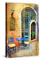 Traditional  Streets Ofgreece - Artistic Series-Maugli-l-Stretched Canvas