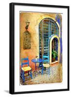 Traditional  Streets Ofgreece - Artistic Series-Maugli-l-Framed Art Print