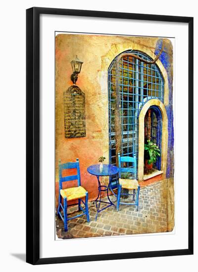 Traditional  Streets Ofgreece - Artistic Series-Maugli-l-Framed Art Print