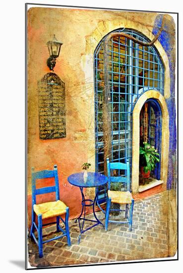 Traditional  Streets Ofgreece - Artistic Series-Maugli-l-Mounted Art Print