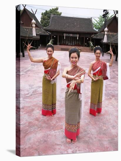 Traditional Thai Dancers, Old Chiang Mai Cultural Centre, Chiang Mai, Thailand, Southeast Asia-Gavin Hellier-Stretched Canvas