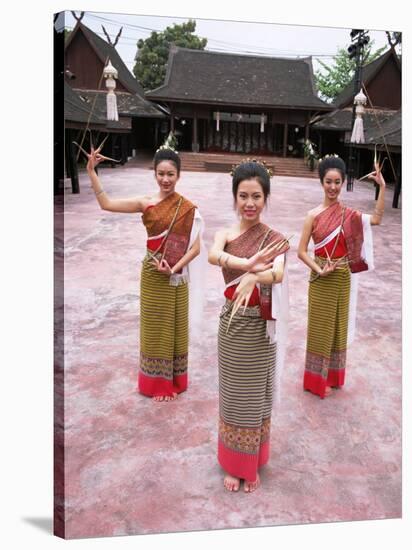 Traditional Thai Dancers, Old Chiang Mai Cultural Centre, Chiang Mai, Thailand, Southeast Asia-Gavin Hellier-Stretched Canvas