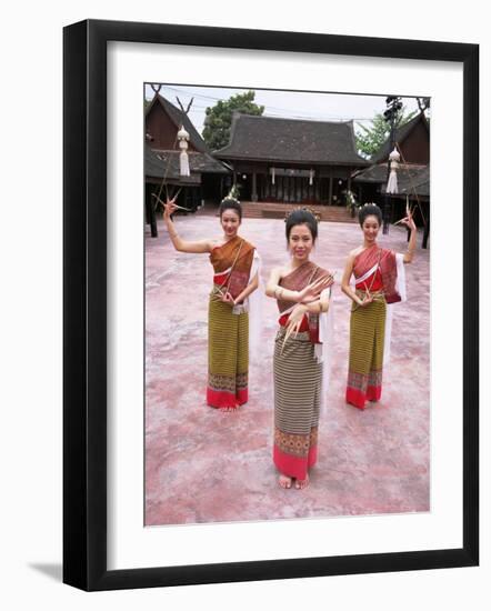 Traditional Thai Dancers, Old Chiang Mai Cultural Centre, Chiang Mai, Thailand, Southeast Asia-Gavin Hellier-Framed Photographic Print