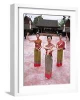 Traditional Thai Dancers, Old Chiang Mai Cultural Centre, Chiang Mai, Thailand, Southeast Asia-Gavin Hellier-Framed Photographic Print