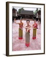 Traditional Thai Dancers, Old Chiang Mai Cultural Centre, Chiang Mai, Thailand, Southeast Asia-Gavin Hellier-Framed Photographic Print