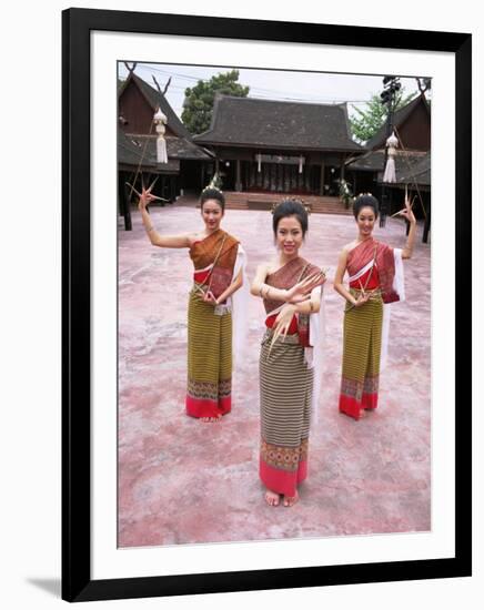 Traditional Thai Dancers, Old Chiang Mai Cultural Centre, Chiang Mai, Thailand, Southeast Asia-Gavin Hellier-Framed Photographic Print