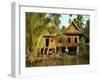Traditional Thai House on Stilts Above the River in Bangkok, Thailand, Southeast Asia-Sassoon Sybil-Framed Photographic Print
