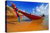 Traditional Thai Longtail Boat on the Beach-vitalytitov-Stretched Canvas