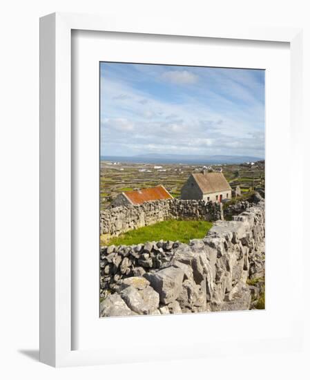 Traditional Thatched Roof Cottage, Inisheer, Aran Islands, Co, Galway, Ireland-Doug Pearson-Framed Photographic Print