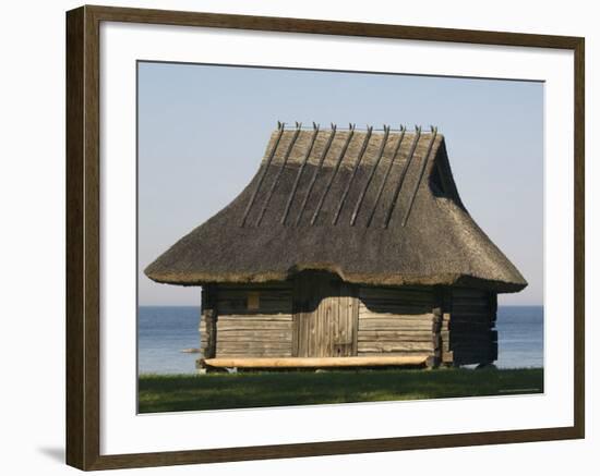 Traditional Thatched Roof Farmhouse, National Open Air Museum, Rocca Al Mar, Tallinn, Estonia-Christian Kober-Framed Photographic Print