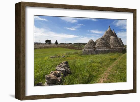 Traditional Trullos (Trulli) in the Countryside Near Alberobello, Puglia, Italy, Europe-Martin-Framed Photographic Print