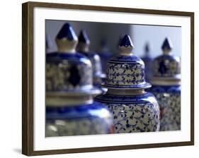 Traditional Turkish Vases on Display in a Market Stall in the Old City of Antayla, Anatolia, Turkey-David Pickford-Framed Photographic Print