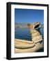 Traditional Urus Reed Boat, Islas Flotantas, Reed Islands, Lake Titicaca, Peru, South America-Tony Waltham-Framed Photographic Print
